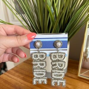 Elegant Beaded BRIDE Earrings with Pearls